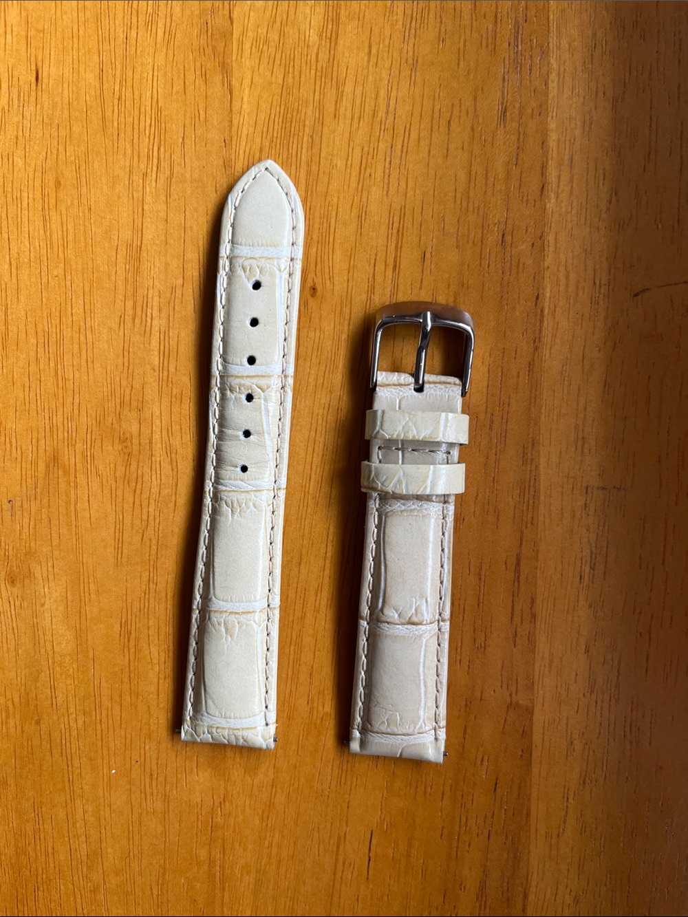 Croc-Embossed Leather Watch Strap for Michele Watches